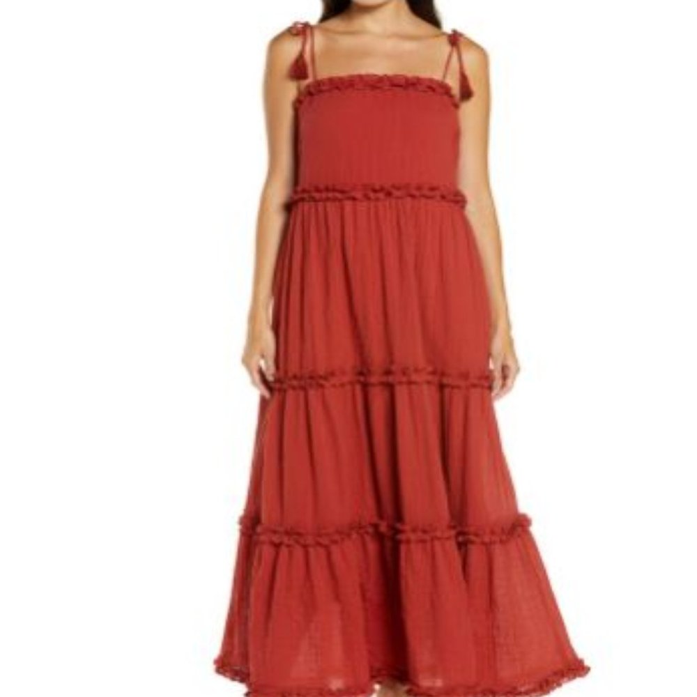 Tory Burch Brand New Ruffle Tie Shoulder Dress